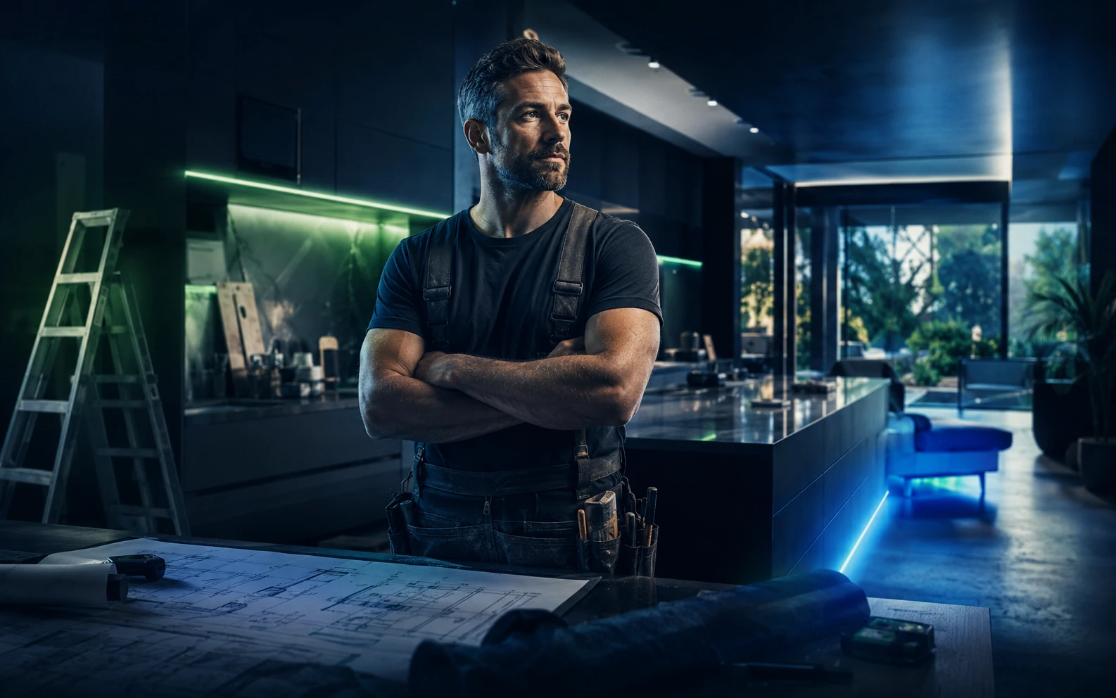 Artisan du bâtiment avec une présence digitale professionnelle